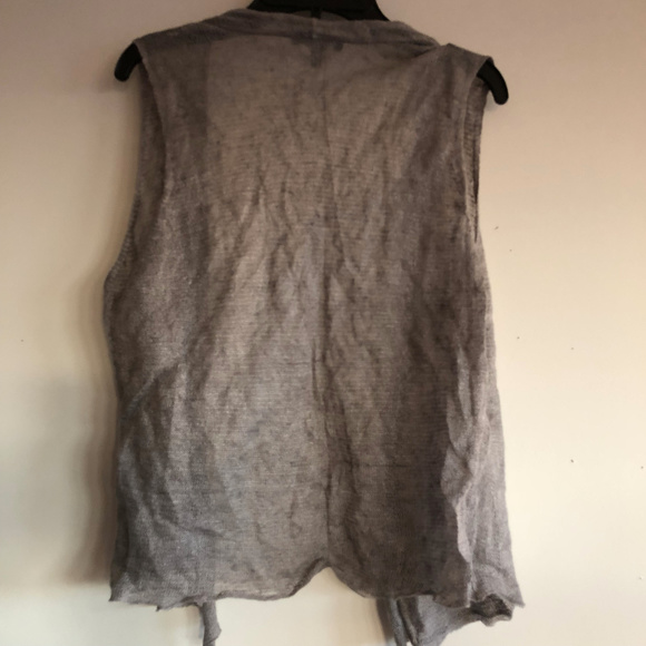 Eileen Fisher Grey Linen Vest - Picture 2 of 6